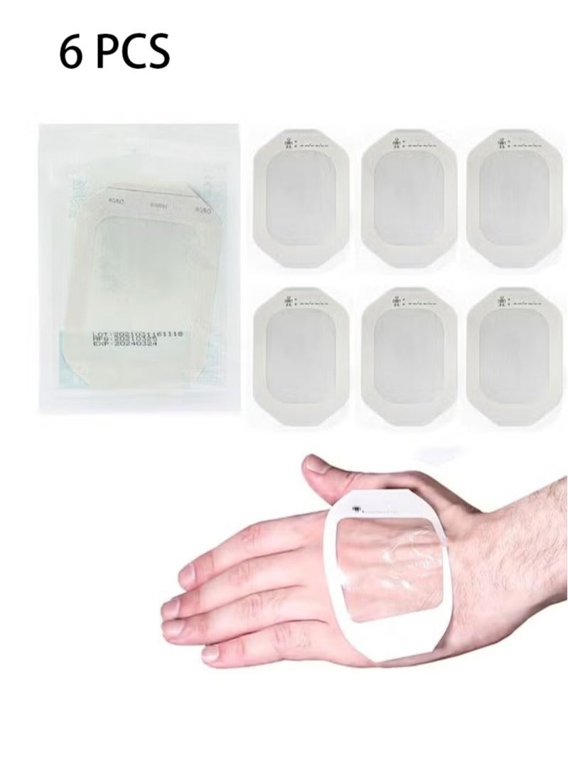 OMEVE Clear Film Dressing (10 x 12 cm), Pack of 6 Waterproof Wound Bandage Adhesive Patches, Clear Adhesive Patches for Post-Surgical Shower or After-Tattoo Care - Image 1