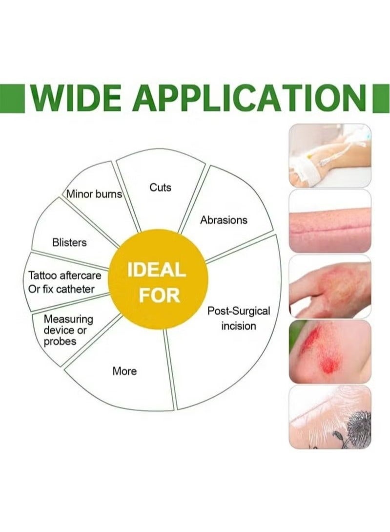 OMEVE Clear Film Dressing (10 x 12 cm), Pack of 6 Waterproof Wound Bandage Adhesive Patches, Clear Adhesive Patches for Post-Surgical Shower or After-Tattoo Care - Image 4