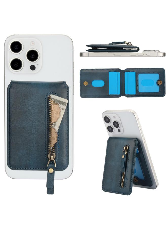 S-TOP Case For iPhone 15 Pro Zipper Wallet Split MagSafe Leather Back Phone Case - Image 3