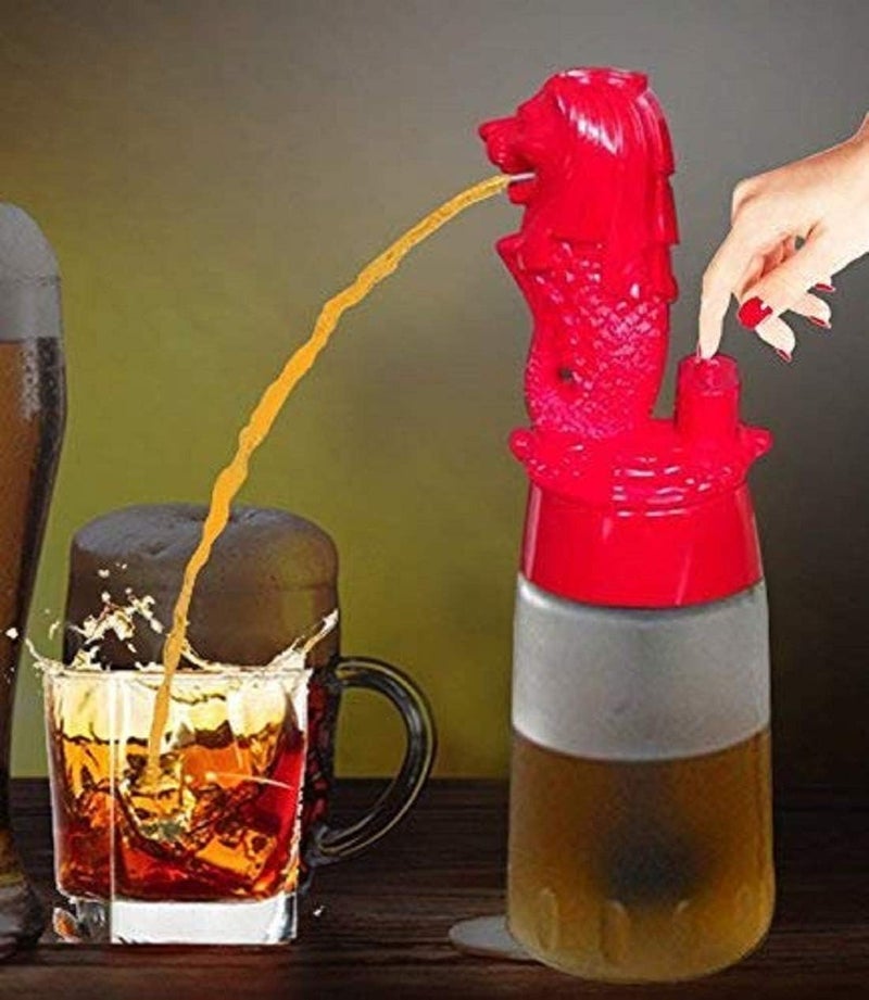 BARRAID Singapore Lion Liquor/Whisky/Wine/Vodka Dispenser/Decanter Battery Operated for Bar/Pubs/Party/Home Bar (Capacity 500 ml) - Image 1