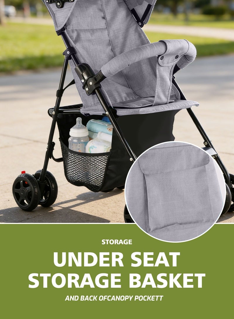 ما بيبي عربات أطفال صغار خفيفة الوزن، عربة سفر للأطفال الصغار سهلة الطي، عربة أطفال صغيرة مع مظلة - Image 5