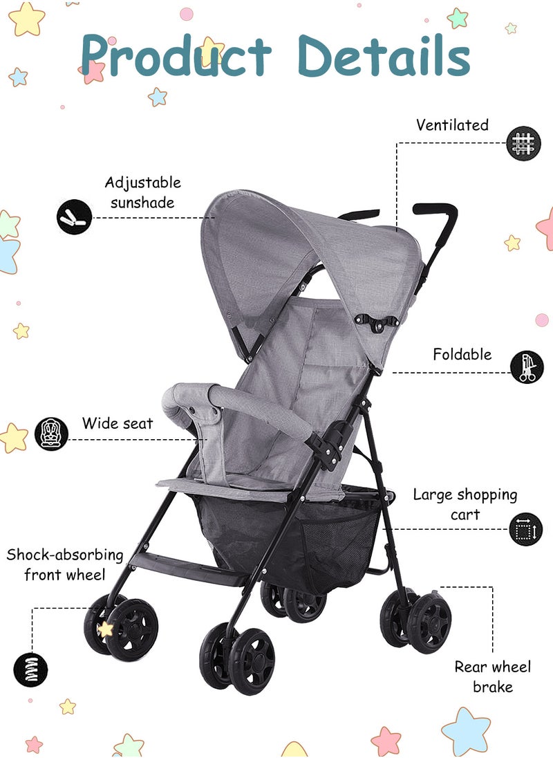 MaBaby Baby Toddlers Lightweight Strollers, Travel Stroller For Easy Fold, Single Stroller With Canopy  - Image 3