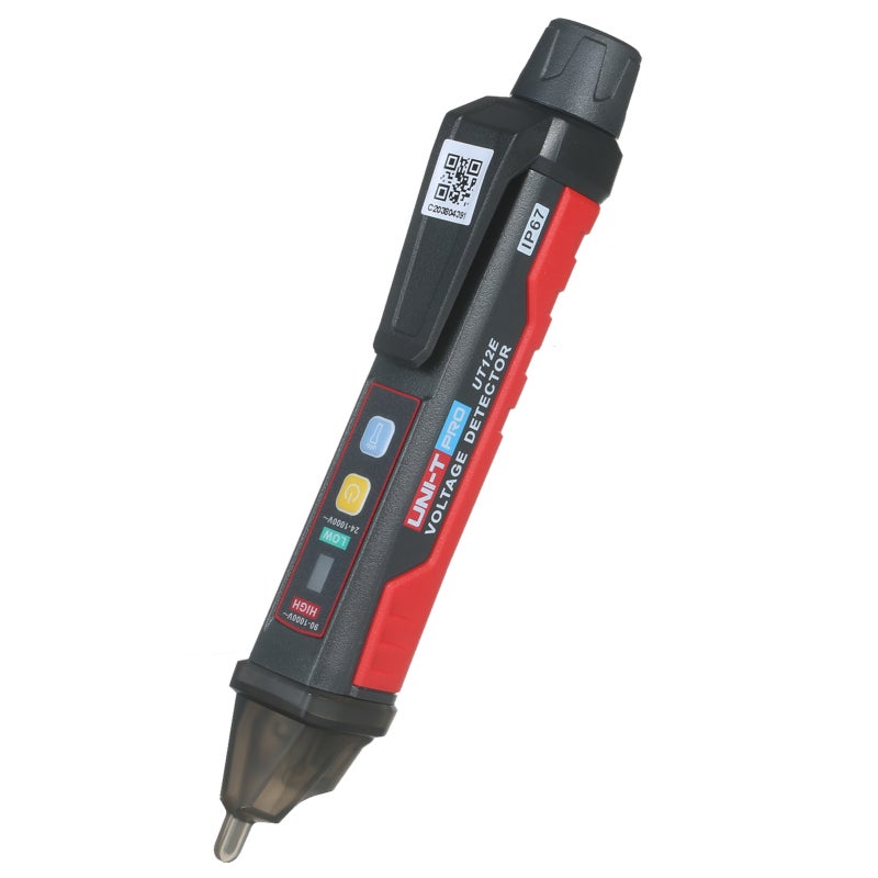 UNI-T UT12E AC Voltage Detector Meter 24V-1000V Non-Contact Portable Tester Pen Socket Volt Current Electric Test Pencil with Sound and Light Alarm and LED Flashlight Vibration - Image 1