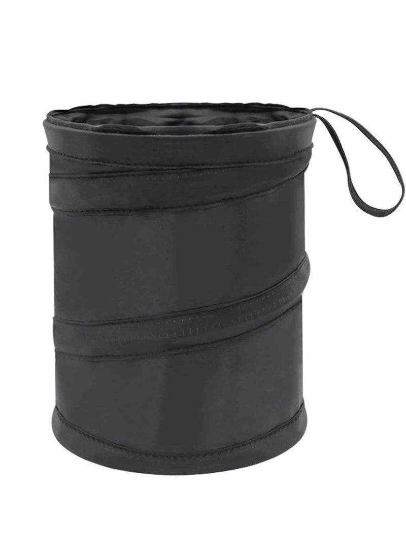 Generic Hanging Stand Car Trash Can Foldable Trash Bag for Car Home Office, Black  - Image 1