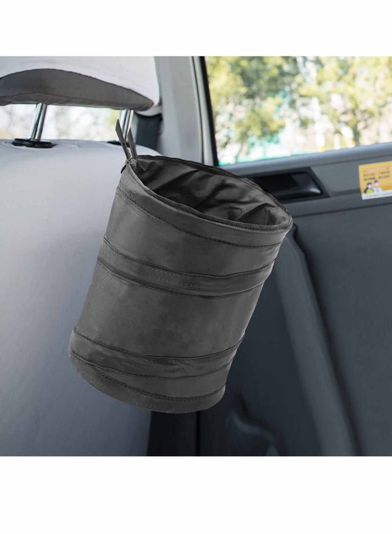 Generic Hanging Stand Car Trash Can Foldable Trash Bag for Car Home Office, Black  - Image 2