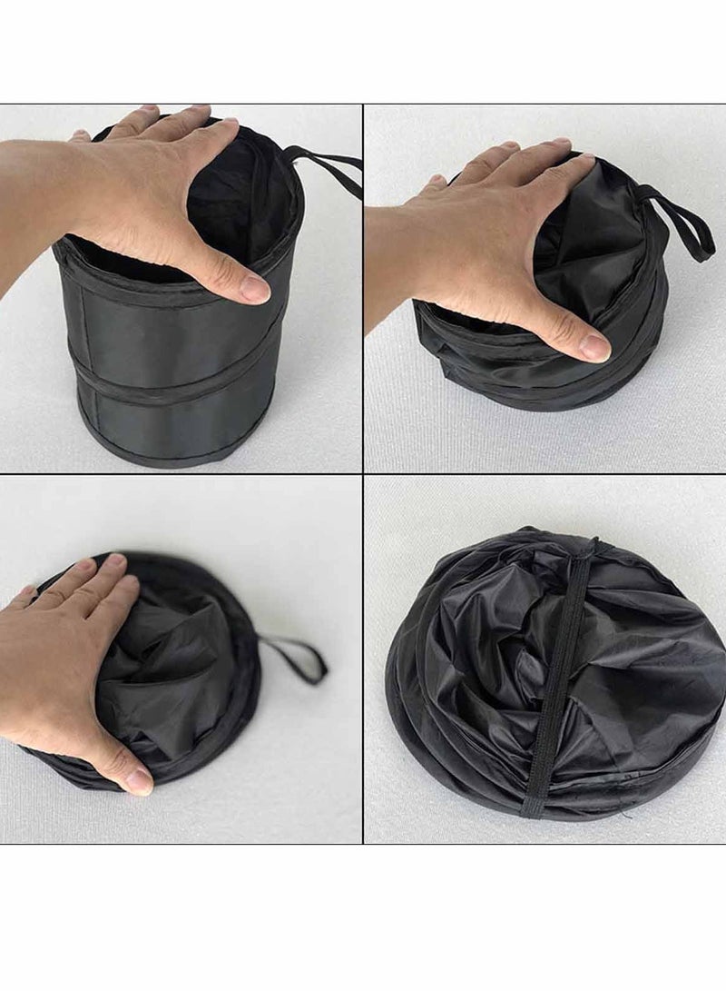 Generic Hanging Stand Car Trash Can Foldable Trash Bag for Car Home Office, Black  - Image 3