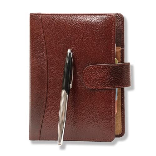 COI Dated Brown 2026 Leather Diary & Notebooks New Year Organizer for Office going Men & Women with Pen - Image 1