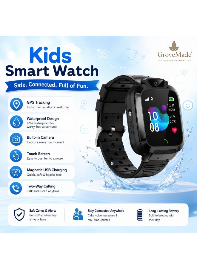 GroveMade Kids Smart Watch for Boys & Girls – Touchscreen Smartwatch with Camera, Games, Alarm, Music Player & More – Fun & Educational Gift for Children – Easy to Use - Image 1