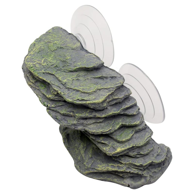 APlayfulBee Turtle Basking Platform with Strong Suction CupsFish Tank Aquarium Tortoise Climbing Platform Reptile Climbing Shale Resin Step Ledge Stone Aquarium Ornament Rock Float Resting Terrace for Frogs - Image 2