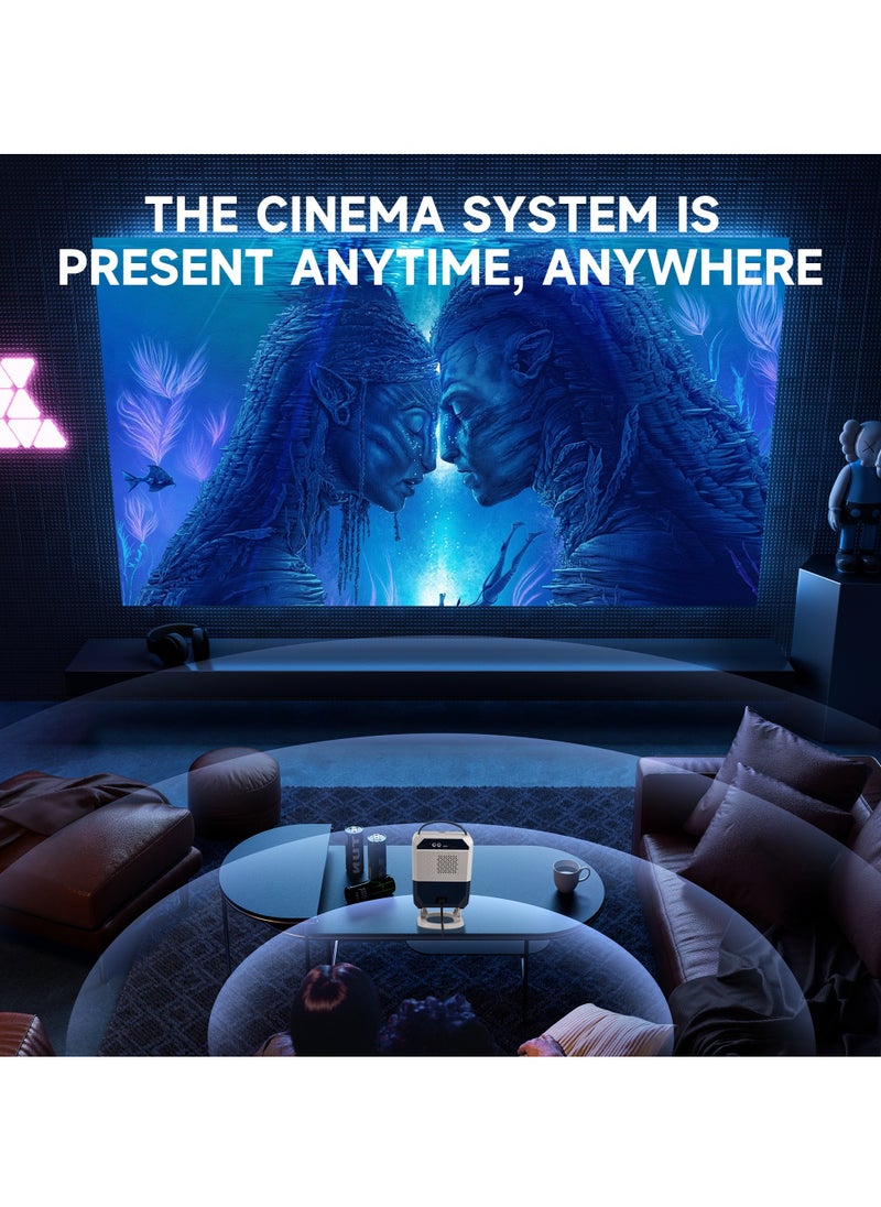 Umiio - Portable Smart Home Theater 4K Projector Wi-Fi Bluetooth Android Mobile Screen LED TV Game Projector Manual Focus HDMI/USB/AV/Remote Control with Angle Stand - Image 1
