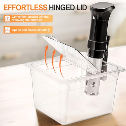 HOMENOTE Sous Vide Container 12 Quart with Universal Collapsible Hinged LidSous Vide Accessories Kit BPA FreeCompatible with Anova and Most Sous Vide Cookers - Image 3
