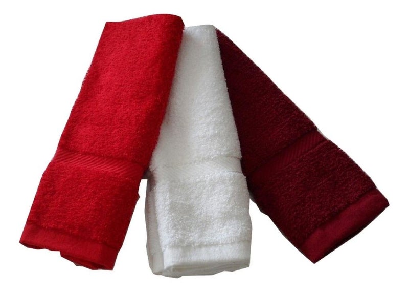 Snuggle Terry Cotton Hand Towels (40 x 60 cm) - Set of 3 - Image 1