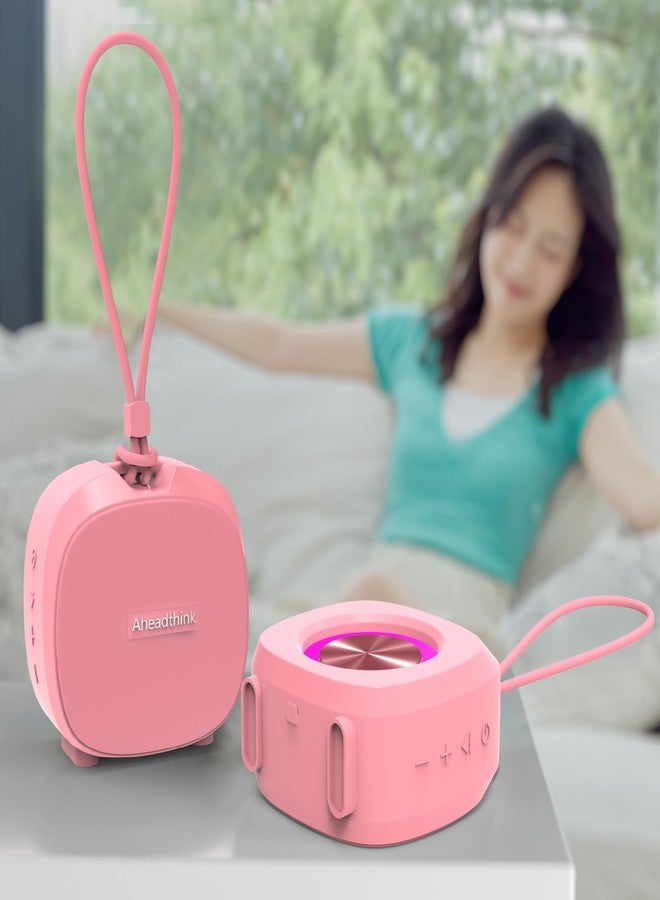 Aheadthink Bluetooth Speaker, Portable Wireless Bluetooth Speaker, IPX5 Waterproof Speaker, Bluetooth5, RGB Color Lights, Loud Stereo Sound, Bass, TWS Pairing, Suitable for Party, Home, Outdoor. (Pink) - Image 2