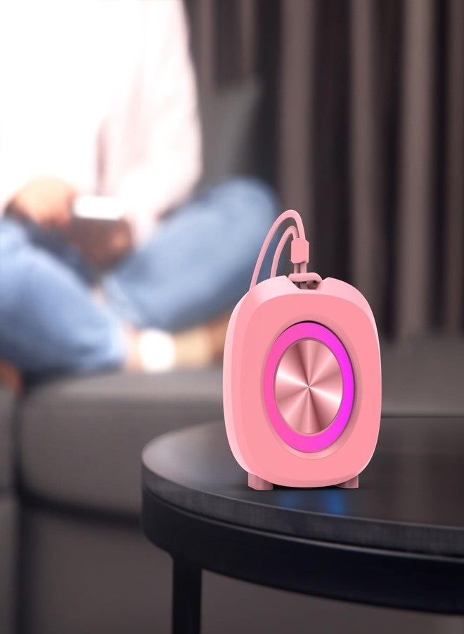 Aheadthink Bluetooth Speaker, Portable Wireless Bluetooth Speaker, IPX5 Waterproof Speaker, Bluetooth5, RGB Color Lights, Loud Stereo Sound, Bass, TWS Pairing, Suitable for Party, Home, Outdoor. (Pink) - Image 3