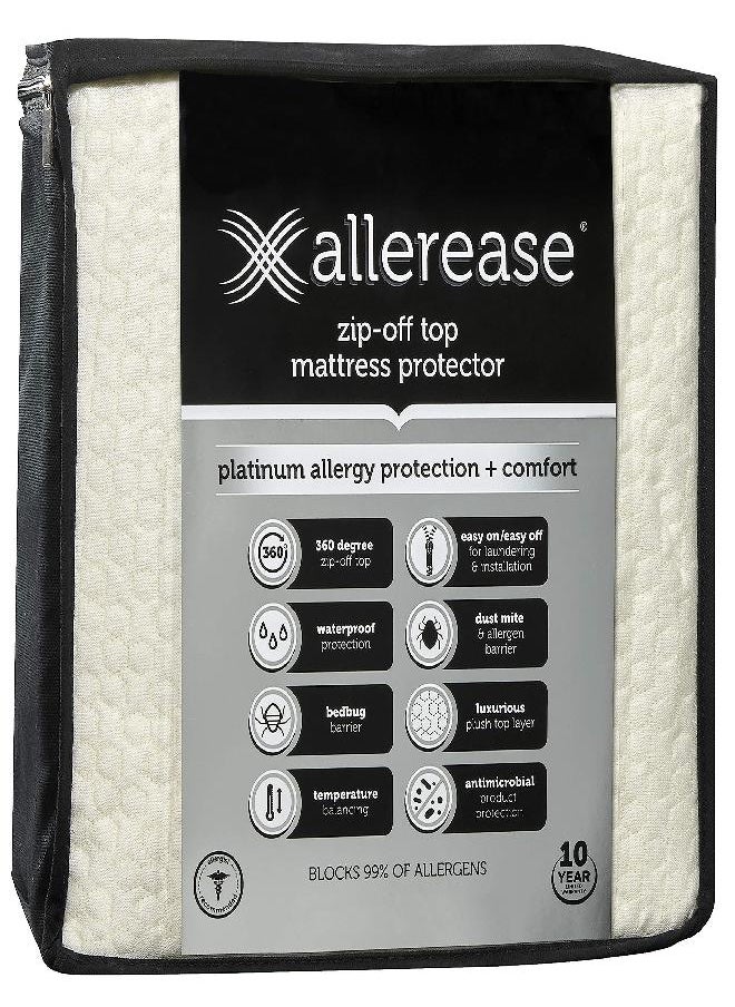 Aller-Ease - AllerEase Platinum Zip-Off Top Mattress Protector, Full - Image 1