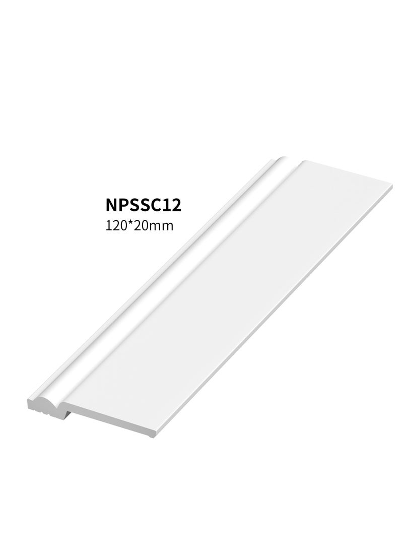 عالم نسيل نعلات من مادة البوليسترين لتغطية نعلة السيراميك  PS Skirting Board - مقاس 12*2*240 سم - 5 حبات/أعواد - Image 2