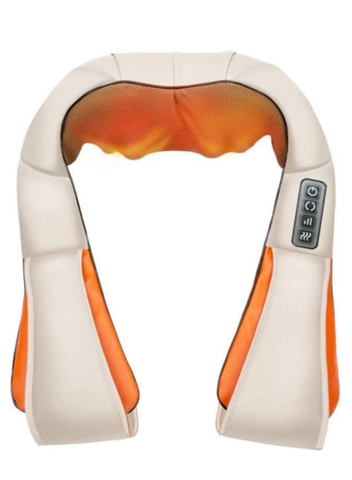 ELTRAZONE مدلك كهربائي شياتسو للعناية بالصحة للرقبة والكتف والجسم مع حرارة للاستخدام المنزلي والسيارة بتصميم على شكل حرف U - Image 1