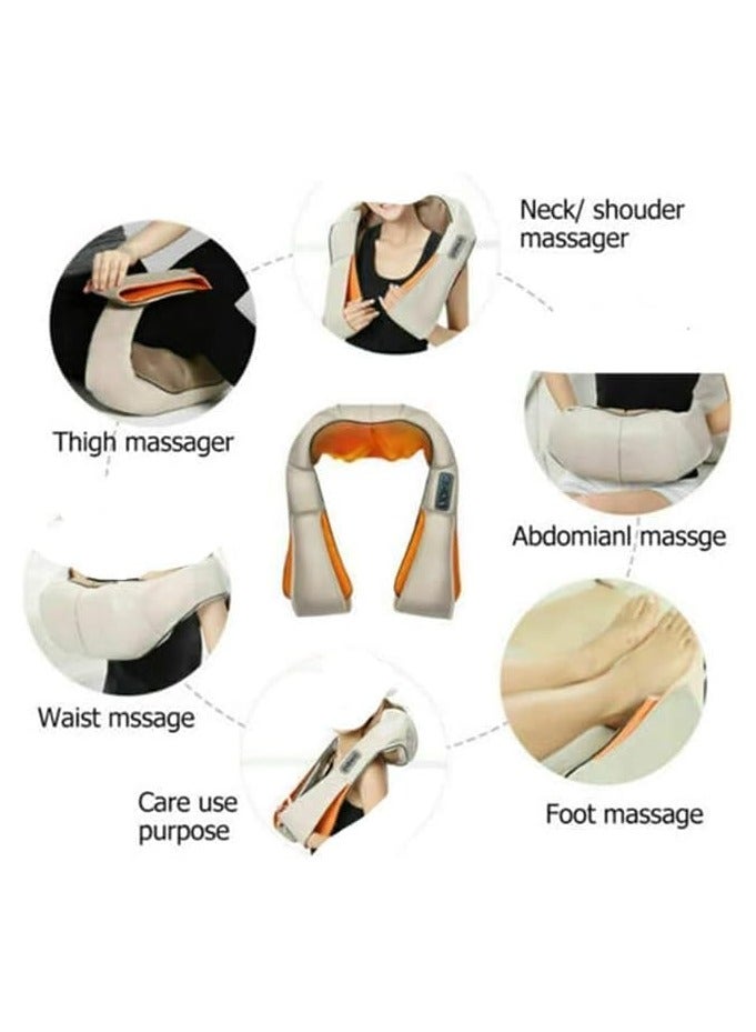 ELTRAZONE مدلك كهربائي شياتسو للعناية بالصحة للرقبة والكتف والجسم مع حرارة للاستخدام المنزلي والسيارة بتصميم على شكل حرف U - Image 5