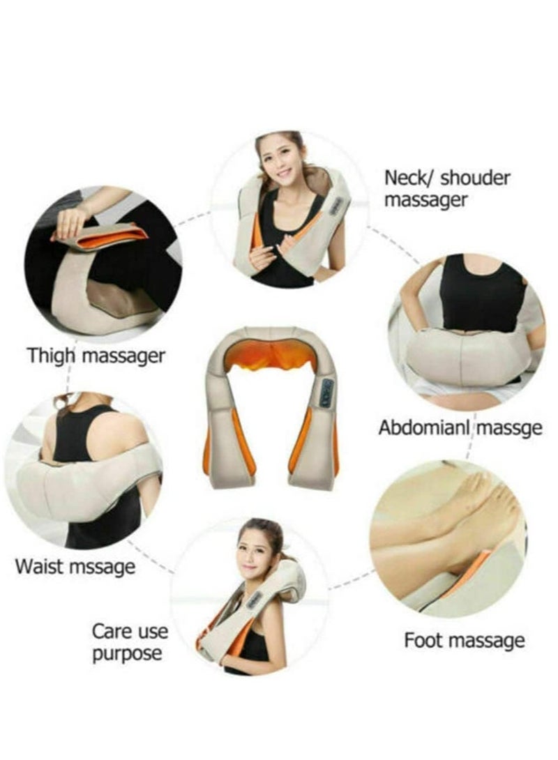 ELTRAZONE مدلك كهربائي شياتسو للعناية بالصحة للرقبة والكتف والجسم مع حرارة للاستخدام المنزلي والسيارة بتصميم على شكل حرف U - Image 2