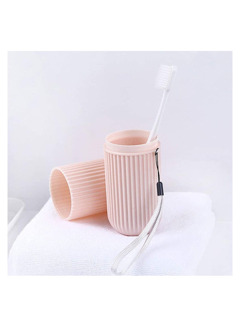 KASTWAVE 3Pack Portable Travel Toothbrush Cup,Capsule Shape Wash Gargle Cup Plastic Toothbrush Storage Container Organizer for Travel Home Camping Business School - Image 3