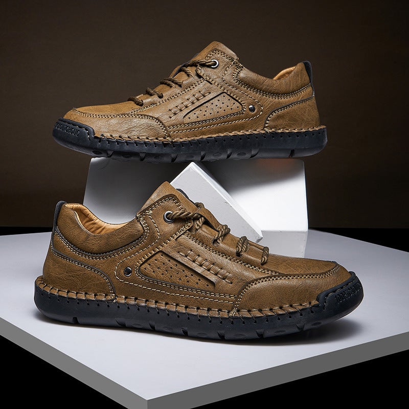 Men'S Leather Shoes Handmade Sewing Men'S Shoes Genuine Leather Men'S Casual Leather Shoes Men'S Shoes Loafers Casual Handmade Shoes - Image 5