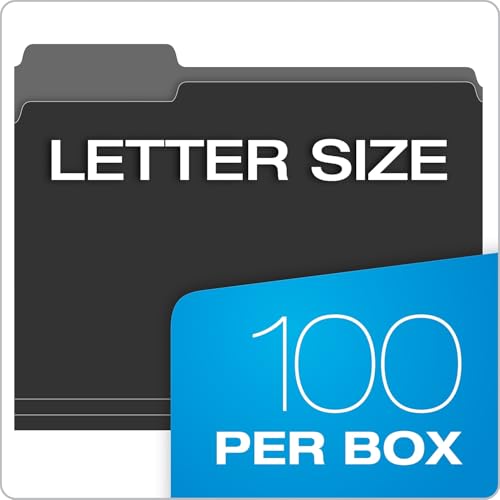 Pendaflex Interior File Folders, 1/3 Cut, Top Tab, Letter Size, Black 100 per Box (4210 1/3 BLA) - Image 5