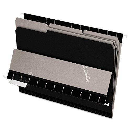 Pendaflex Interior File Folders, 1/3 Cut, Top Tab, Letter Size, Black 100 per Box (4210 1/3 BLA) - Image 1