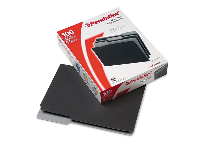 Pendaflex Interior File Folders, 1/3 Cut, Top Tab, Letter Size, Black 100 per Box (4210 1/3 BLA) - Image 3