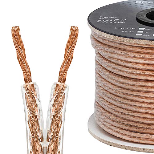 Cmple - 2 Conductor 16AWG Speaker Wire for Home Theater System, Amplifier, Car Audio Speaker Cable - 50 Feet, Clear - Image 5