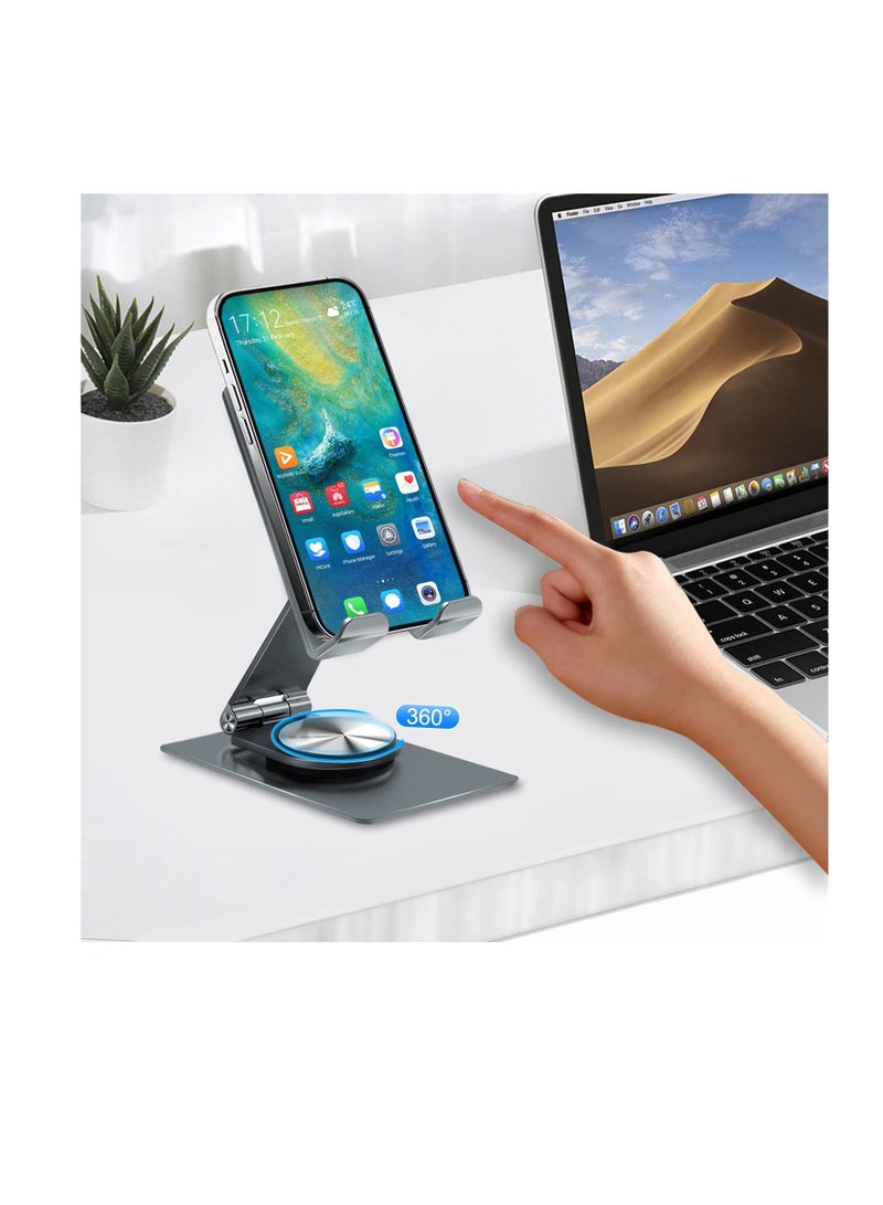 Excefore Foldable Cell Phone Stand, Adjustable Desktop Phone Holder,  Compatible with All Mobile Phone, iPhone 14 13 Pro Max Mini, iPad, Tablet 4-11'', Suitable for Travel, for Desk, Office  - Image 4