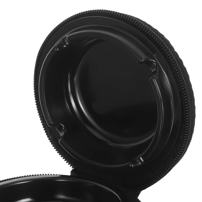 منفضة سجائر محمولة مقاومة للرياح بغطاء ورباط قابلة لإعادة الاستخدام حامل سجائر سفر أسود - Image 4