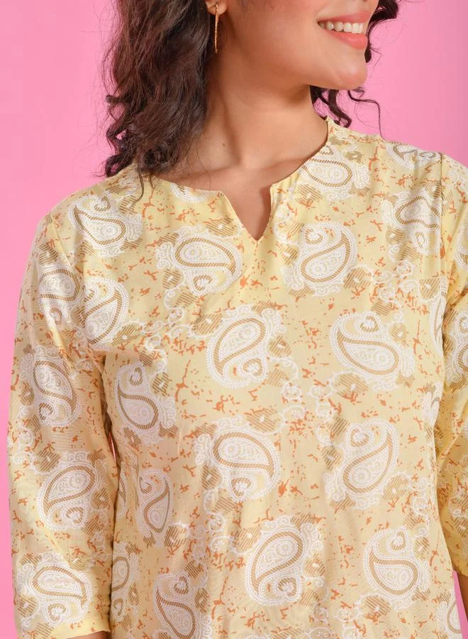sanskrutihomes sanskrutihomes Printed Notch Neck Top and Pyjama Set