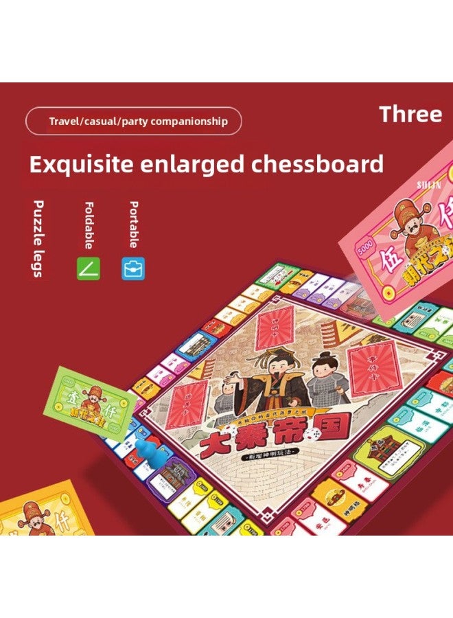Boxed Dynasty Rich Game Chess Parent-Child Interaction Children's Educational Board Game Thinking Exercise Financial Board Game Chess Students-Color:The Prosperous Period Of The Tang Dynasty Is Rich In Chess - Image 5