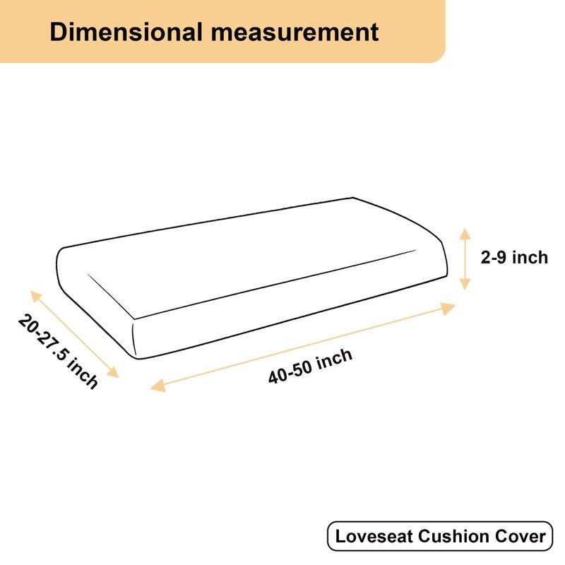 DyFun Couch Cushion Cover Stretch RV Seat Cover Cushion Knit Slipcover Furniture Protector Reversible Cover in Living Room for Settee (Loveseat Cushion, Beige) - Image 3
