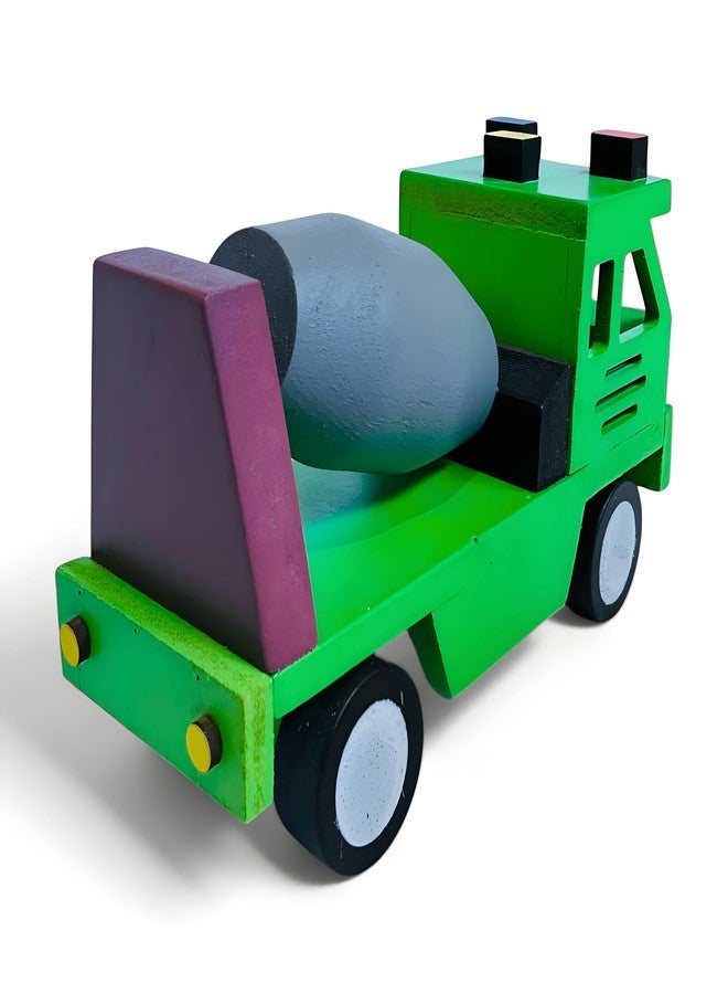 MarvelStore Wooden Cement Mixer Truck Toy | Handcrafted Construction Vehicle for Kids | Durable,Eco-Friendly and Safe Play | Brightly Colored with Smooth Edges for kids(Multicolor)(Cement Mixer Truck) - Image 3