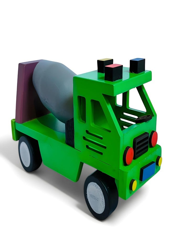 MarvelStore Wooden Cement Mixer Truck Toy | Handcrafted Construction Vehicle for Kids | Durable,Eco-Friendly and Safe Play | Brightly Colored with Smooth Edges for kids(Multicolor)(Cement Mixer Truck) - Image 4
