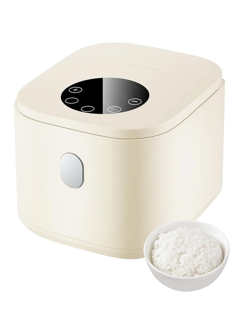 VRCOW - Rice Cooker Small 2.5 L with Steamer, Digital Multi Cooker with Timer and Keep Warm Function,Non-Stick Cooking Pot,3-Cup Capacity for Rice,Soup,Eggs,Compact Size, (Beige) - Image 1