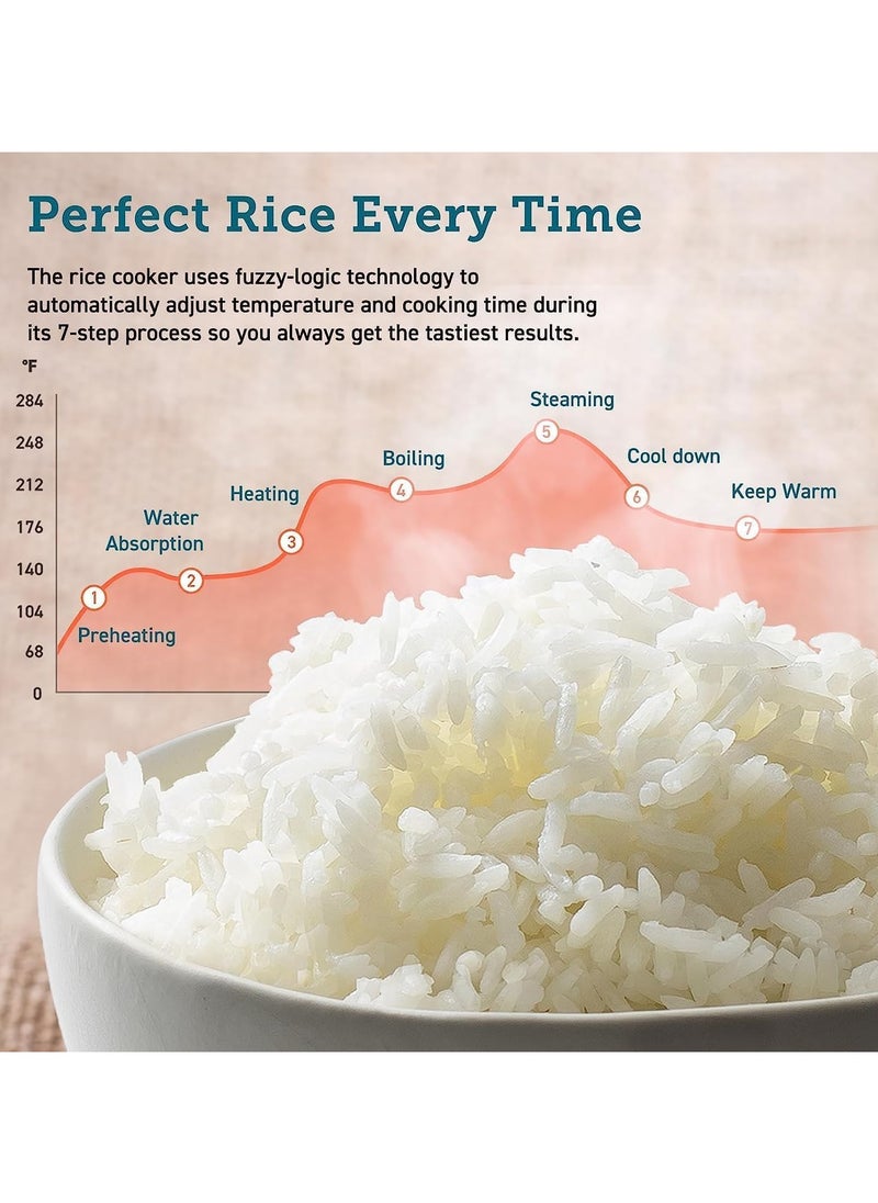 VRCOW - Rice Cooker Small 2.5 L with Steamer, Digital Multi Cooker with Timer and Keep Warm Function,Non-Stick Cooking Pot,3-Cup Capacity for Rice,Soup,Eggs,Compact Size, (Beige) - Image 1