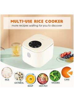 VRCOW Rice Cooker Small 2.5 L with Steamer, Digital Multi Cooker with Timer and Keep Warm Function,Non-Stick Cooking Pot,3-Cup Capacity for Rice,Soup,Eggs,Compact Size, (Beige)  - Image 3