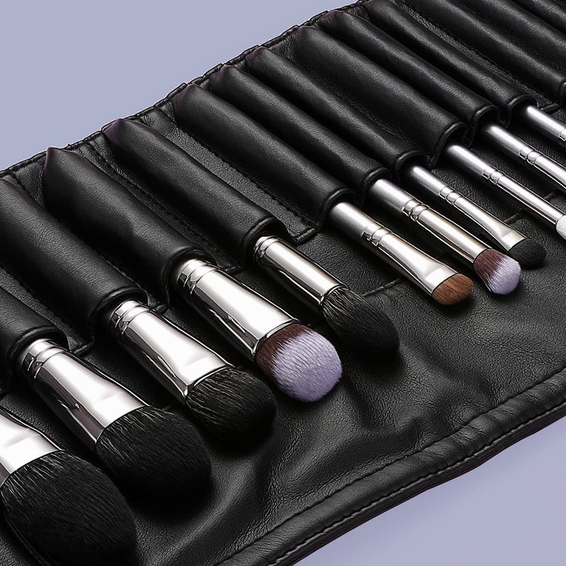 EIGSHOW Professional Makeup Brush SetEigshow Makeup Brushes Perfect for Foundation Face Powder Blending Blush Bronzer Eyeliner Eye Shadow Brows with CasePRO 18pcs Grey - Image 5