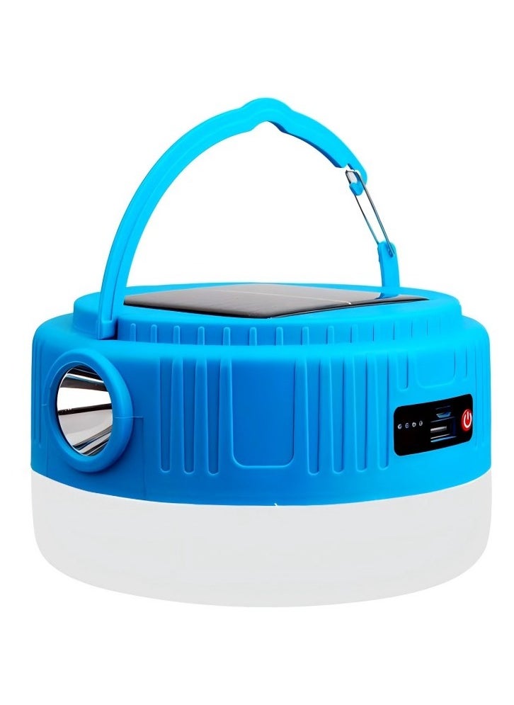 Excellent - Solar Multifunctional Outdoor Camping Light, Rechargeable Lighting Lantern, Long Battery Life Camping Tent Light Hanging-Blue (Small) - Image 1