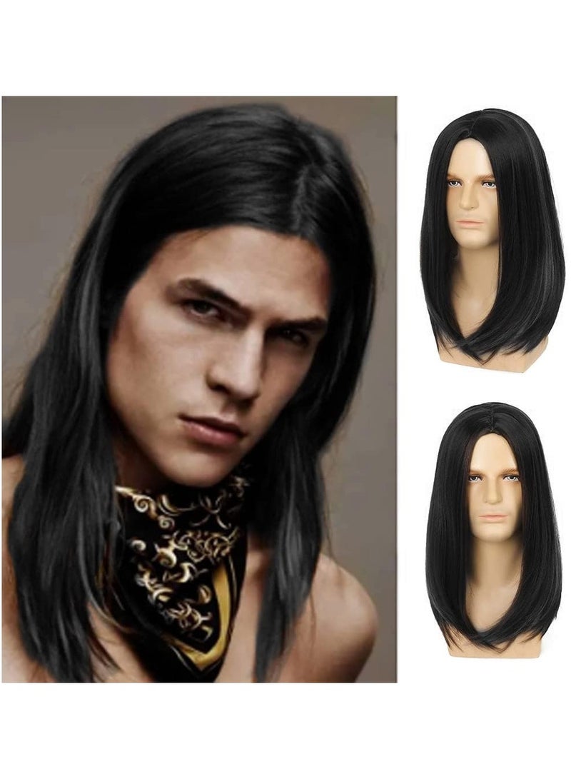 Estelle Men Wig, Medium Long Straight Wig, - Image 1