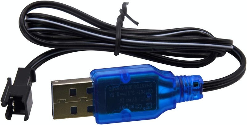 Blomiky 2 Pack 3.7V USB Charger Cable with SM-2P Plug Connector for Mini RC Amphibious Stunt Car Boat Trucks 1S Li-ion and Li-Po Battery / 3.7V USB 2 - Image 4