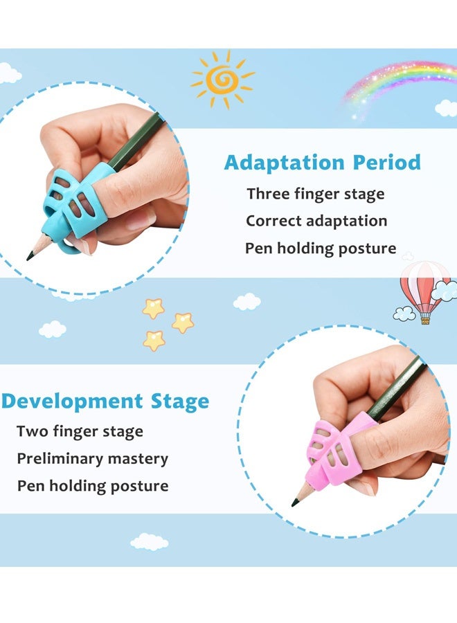 8 قطع من مقابض أقلام الرصاص للأطفال حامل أقلام الرصاص السيليكوني للأصابع للأطفال أدوات مساعدة الكتابة اليدوية مقابض أقلام الرصاص المريحة للمبتدئين تدريب تصحيح الوضع الكتابة، متعدد الألوان - Image 4