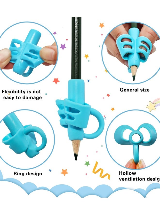 8 قطع من مقابض أقلام الرصاص للأطفال حامل أقلام الرصاص السيليكوني للأصابع للأطفال أدوات مساعدة الكتابة اليدوية مقابض أقلام الرصاص المريحة للمبتدئين تدريب تصحيح الوضع الكتابة، متعدد الألوان - Image 3