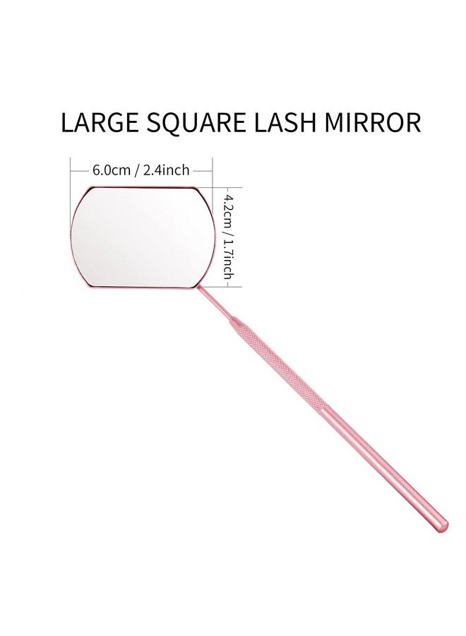 ميوفيو مرآة رموش ميوفي لتمديد الرموش، مرآة رموش كبيرة جدًا 60 مم، مرآة مكياج قابلة للفصل من الفولاذ المقاوم للصدأ، لون وردي - Image 2