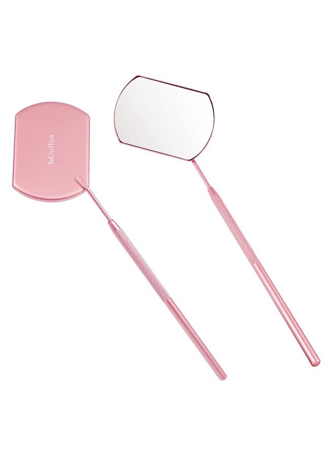 ميوفيو مرآة رموش ميوفي لتمديد الرموش، مرآة رموش كبيرة جدًا 60 مم، مرآة مكياج قابلة للفصل من الفولاذ المقاوم للصدأ، لون وردي - Image 1