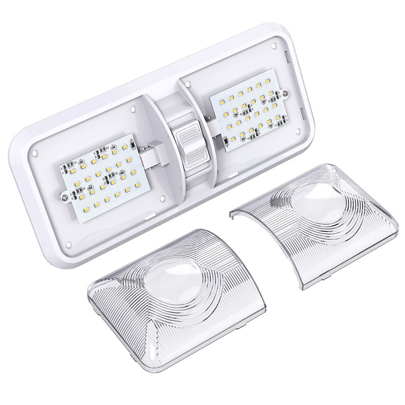 Leisure LED مصباح سقف مزدوج LED للترفيه 2 حزمة مع مفتاح تشغيل/إيقاف للإضاءة الداخلية للسيارة/المركبة/المقطورة/المخيم/القارب DC 11-18V أبيض طبيعي (أبيض طبيعي 4000-4500K، 2 حزمة) - Image 4