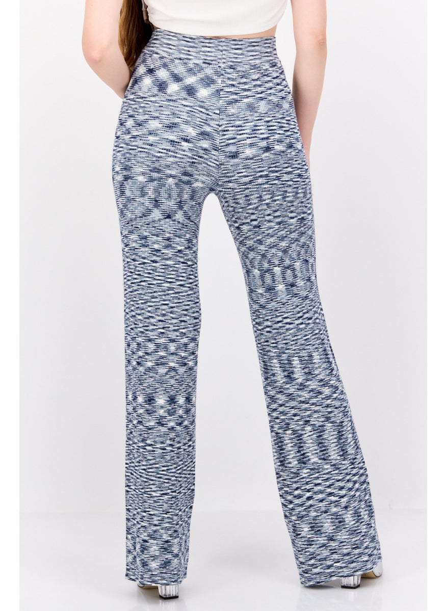 NIA Women Regular Fit Wide Leg Space Dye Palazzo Pant, Grey  - Image 3