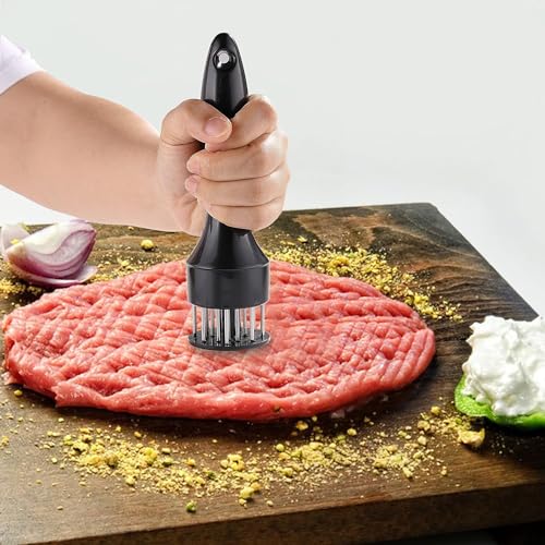 WE-CEF Meat Tenderizer, Stainless Steel Needle Ultra Sharp 20 Blades Meat Tenderizer Tool for tenderizing Chicken, Beef, Steak, Veal and Pork (Black - 1) - Image 3